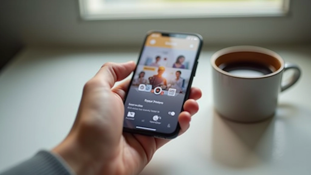 Smartphone mostrando scroll animation, elementos aparecendo enquanto utilizador faz scroll na página